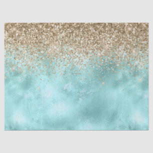 Turquoise Aqua Gold Glam Glitzer Sparkone     Seidenpapier
