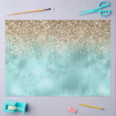 Turquoise Aqua Gold Glam Glitzer Sparkone Seidenpapier (Basteln)