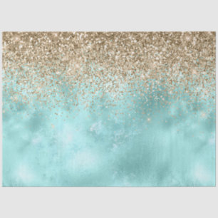 Turquoise Aqua Gold Glam Glitzer Sparkone Seidenpapier