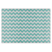 Turquoise Aqua White Chevron Zig Zag Pattern Schneidebrett (Vorderseite)