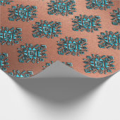 Turquoise Aztec Symbol Geschenkpapier (Ecke)