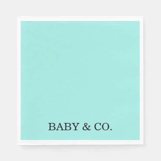 Turquoise Baby & Co. Baby Shower Paper Plate Serviette (Vorderseite)
