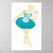 Turquoise Ballerina und Diamond-Rose Poster (Vorne)