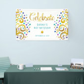 Turquoise Bat Mitzvah Gold Olivenweg Banner (Messeveranstaltung)
