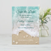 Turquoise Beach Waves Bat Mitzvah Save the Date Einladung (Stehend Vorderseite)