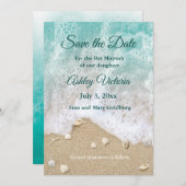 Turquoise Beach Waves Bat Mitzvah Save the Date Einladung (Vorne/Hinten)