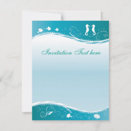 Turquoise Beach Wedding Invitation Einladung