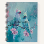 Turquoise Birds Spiral Notebook Notizblock (Vorderseite)