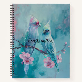 Turquoise Birds Spiral Notebook Notizblock