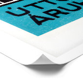Turquoise & Black Matchbox Labels Grid Print Poster (Ecke)