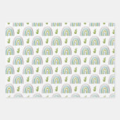 TURQUOISE BLAU GREEN DINOSAURS & RAINBOWS GESCHENKPAPIER SET (Vorderseite 3)