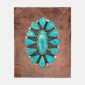Turquoise bling fleecedecke (Vorderseite)