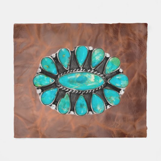 Turquoise bling fleecedecke (Vorderseite (Horizontal))