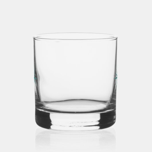 Turquoise Blue 1950s Atomic Starburst Mid Century Whiskyglas (Rechts)