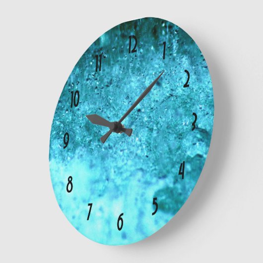 Turquoise Blue Abstract Texture Große Wanduhr (Winkel)