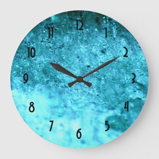 Turquoise Blue Abstract Texture Große Wanduhr (Vorderseite)