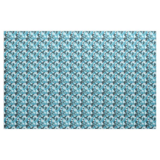 turquoise blue camo abstract stoff (Yard (91,4 cm))