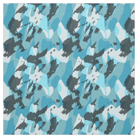 turquoise blue camo abstract stoff (Muster)