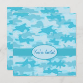 Turquoise Blue Camouflage Camouflage Party Event Einladung (Vorne/Hinten)