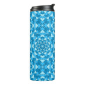 Turquoise blue floral geometric seamless pattern i thermosbecher (Nach links gedreht)
