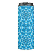 Turquoise blue floral geometric seamless pattern i thermosbecher (Rückseite)