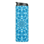 Turquoise blue floral geometric seamless pattern i thermosbecher (Nach rechts gedreht)