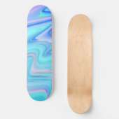 Turquoise & Blue Flowing Stripes Skate Deck  Skateboard (Vorderseite)