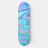 Turquoise & Blue Flowing Stripes Skate Deck  Skateboard (Vorderseite)