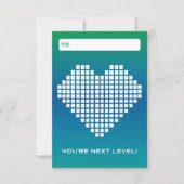 Turquoise Blue Next Level Gamer Valentine Einladung (Vorderseite)