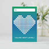 Turquoise Blue Next Level Gamer Valentine Einladung (Stehend Vorderseite)