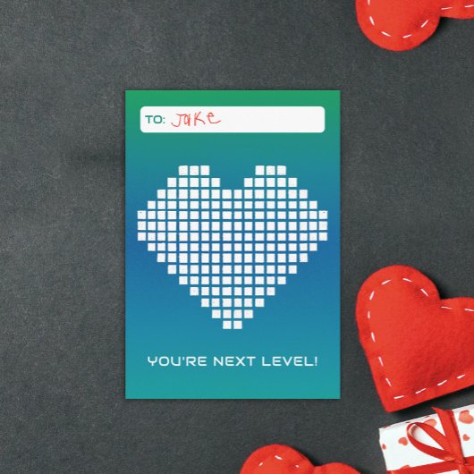 Turquoise Blue Next Level Gamer Valentine Einladung