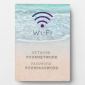 Turquoise Blue Ocean Beach Wi-Fi Sign Plate Fotoplatte (Vorderseite)