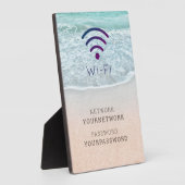 Turquoise Blue Ocean Beach Wi-Fi Sign Plate Fotoplatte (Seite)