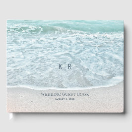 Turquoise Blue Ocean Wedding Guest Book Gästebuch