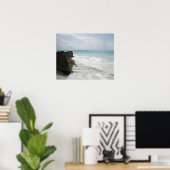 Turquoise Blue Ocean with Foamy Waves Seascape Poster (Heimbüro)