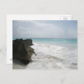 Turquoise Blue Ocean with Foamy Waves Seascape Postkarte (Vorne/Hinten)