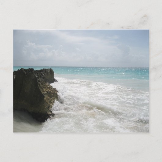 Turquoise Blue Ocean with Foamy Waves Seascape Postkarte (Vorderseite)
