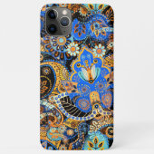 Turquoise Blue Orange Black Paisley Floral Art Case-Mate iPhone Hülle (Rückseite)