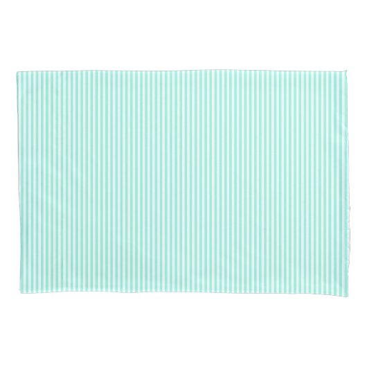 Turquoise Blue Stripes Coastal Kissenbezug (Vorderseite)