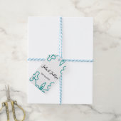 Turquoise blue wedding couple name date flstylish geschenkanhänger (Mit Garn)