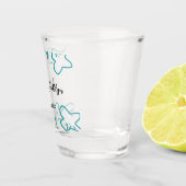 Turquoise blue wedding couple name date flstylish schnapsglas (Rechts)