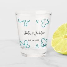 Turquoise blue wedding couple name date flstylish