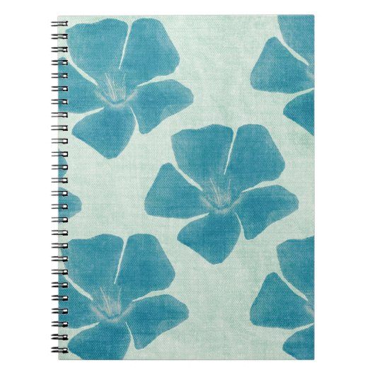 Turquoise Blume Notebook Notizblock (Vorderseite)