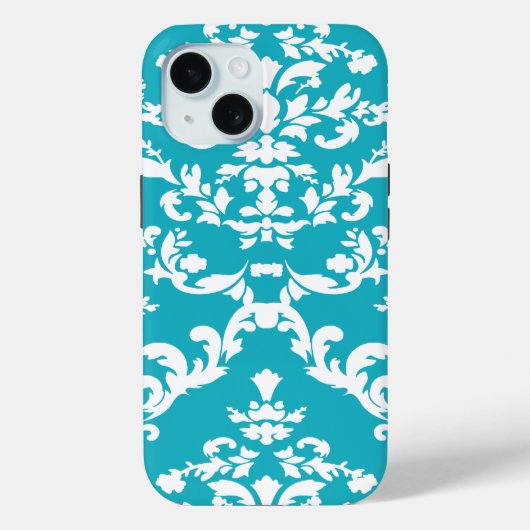 Turquoise Bold Damask @ Emporiomoffa Case-Mate iPhone Hülle (Rückseite)