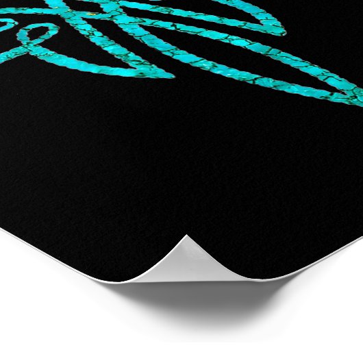 Turquoise Boot Boot Stittching Western Cowgirl Wom Poster (Ecke)