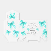 Turquoise Bow Coquette Script Sweet 16 Thank You Geschenkschachtel (Ungefaltet)