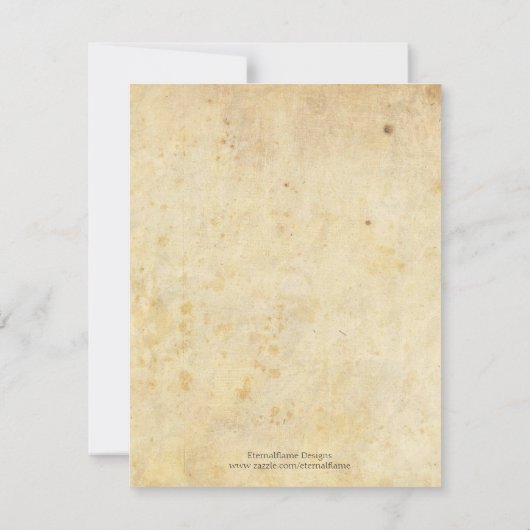 Turquoise Bow Damask Probe Abendessen Einladung (Rückseite)