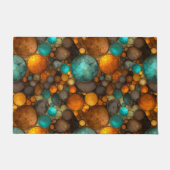 Turquoise Brown Abstract Fractal Pattern Fußmatte (Vorderseite)