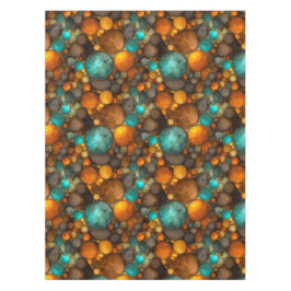 Turquoise Brown Abstract Fractal Pattern Tischdecke
