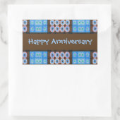 Turquoise Brown Happy Anniversary Rechteckiger Aufkleber (Tasche)